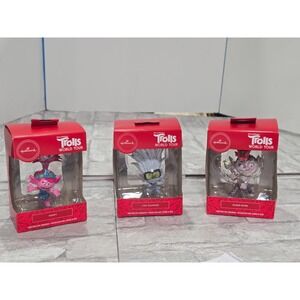 3 Trolls Hallmark Christmas Tree Ornaments Red Box Poppy Queen Barb Tiny Diamond